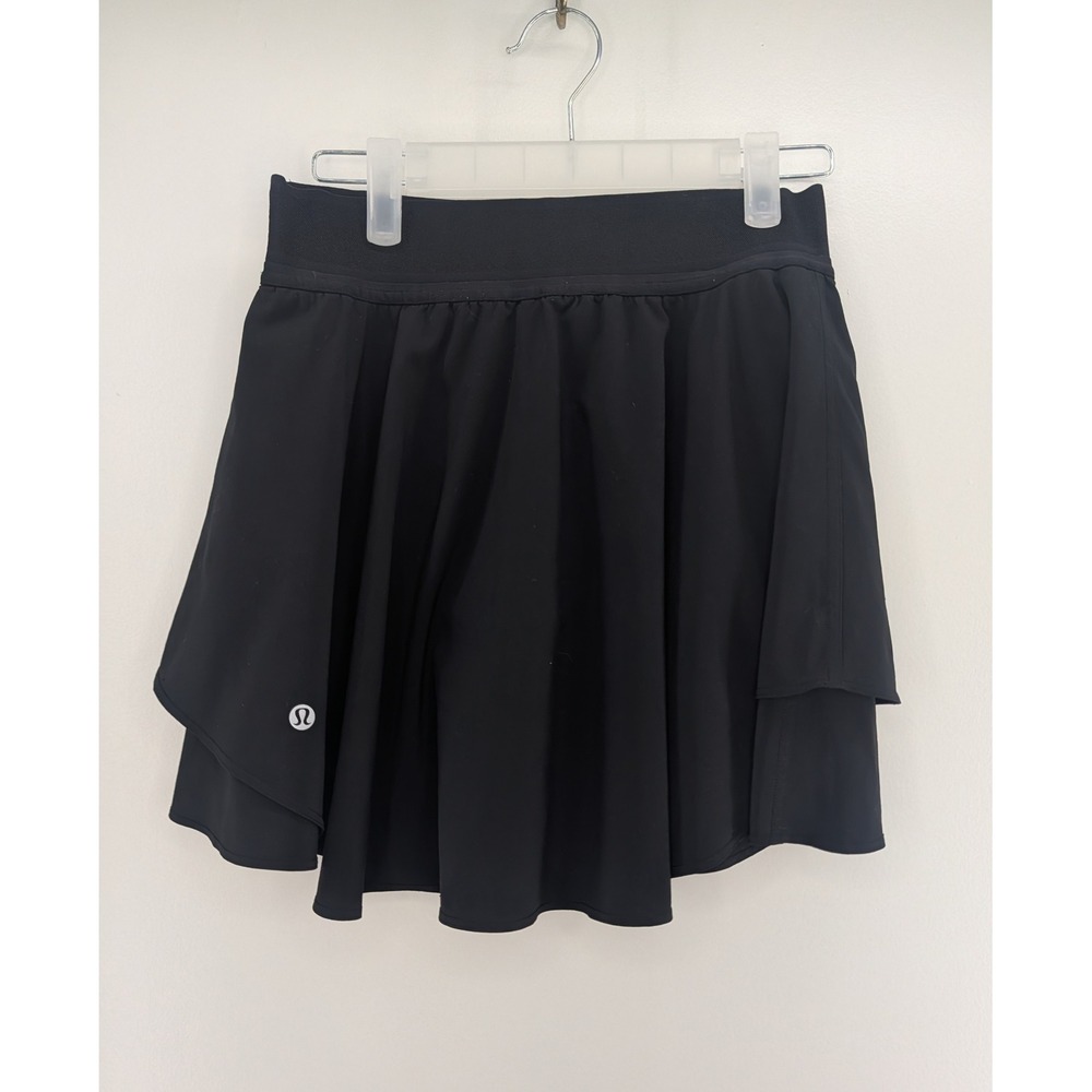 Lululemon Court Rival High-Rise Skirt Black Athletic Tennis Golf Skort Size 4